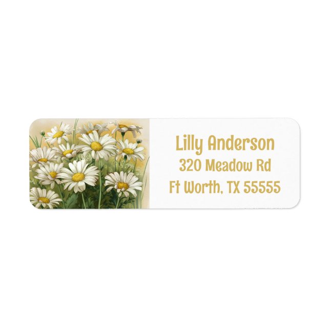 Personalised Daisy Return Address Labels (Front)