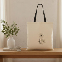 Personalised Daisy Tote Bag with Name
