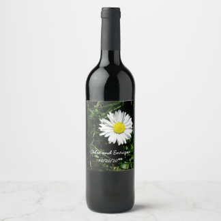 Personalised Daisy Wedding Wine Label