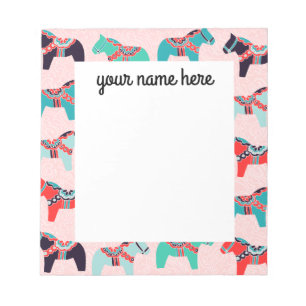 Personalised Dala Horses Notepad