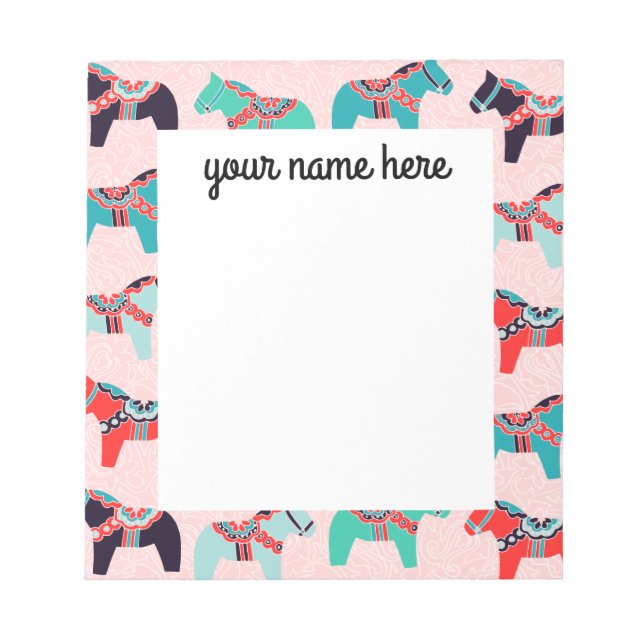 Personalised Dala Horses Notepad (Front)
