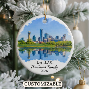 Personalised Dallas Ornament, Custom Texas Ceramic Ornament