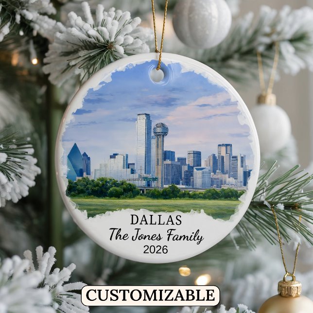 Personalised Dallas Ornament, Custom Texas Ceramic Ornament (Creator Uploaded)