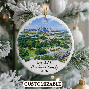 Personalised Dallas Ornament, Custom Texas Ceramic Ornament