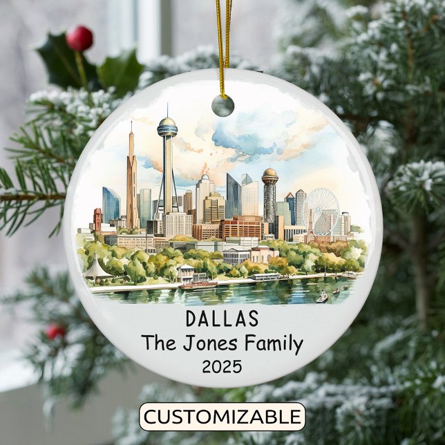 Personalised Dallas Ornament, Texas Ceramic Ornament (Creator Uploaded)