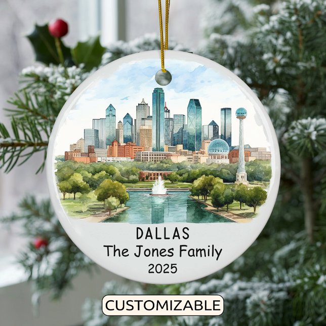 Personalised Dallas Ornament, Texas Ceramic Ornament (Creator Uploaded)
