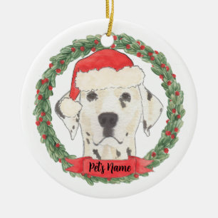 Personalised Dalmatian Christmas Ceramic Ornament