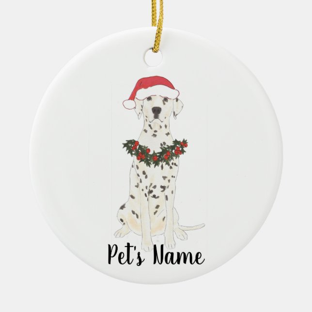 Personalised Dalmatian Christmas Ceramic Ornament (Front)