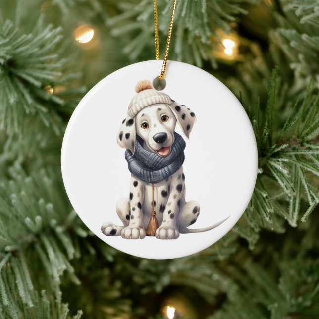 Personalised Dalmatian Dog Ceramic Ornament (Tree)
