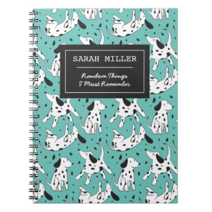 Personalised Dalmatian Doodle Pattern Dog Lover Notebook
