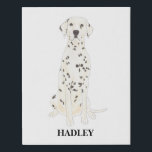 Personalised Dalmatian Faux Canvas Print<br><div class="desc">I am in love with this beautifully detailed watercolor illustration of a dalmatian dog! Personalise these canvas art prints with your name or monogram and even and change the background colour to compliment your decor! Shop the rest of my collection for the sweetest housewarming, bridal shower, teacher, mother-in-law, husband, boyfriend,...</div>