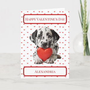 Personalised Dalmatian Puppy Dog Valentine Thank You Card