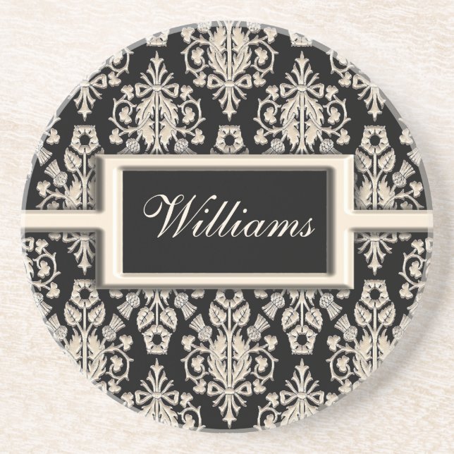 Personalised Damask coasters (Front)