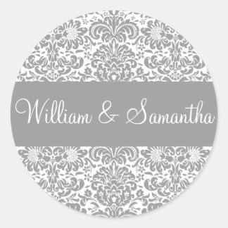 Personalised Damask Envelope Sticker Seal