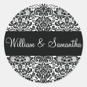 Personalised Damask Envelope Sticker Seal