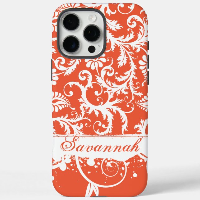 Personalised Damask iPhone Case-You Choose Colour Case-Mate iPhone Case (Back)