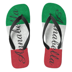 Personalised Damask Italian Flag Thongs