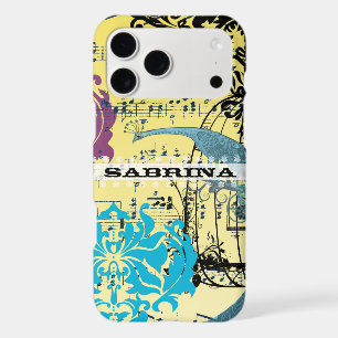 Personalised Damask Peacock Birdcage Musical Notes