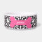 Personalised damask pink dog bone pet food bowl