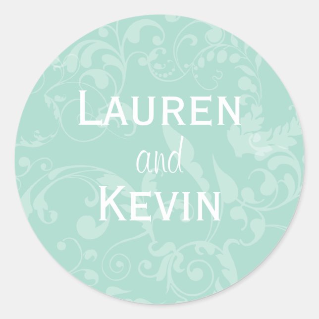 Personalised Damask Wedding Seal (Front)