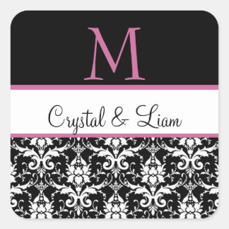 Personalised Damask Wedding Stickers