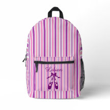 Personalised Dance Bag with Name Purple Ballet 