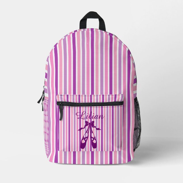 Personalised Dance Bag with Name Purple Ballet  (Front)
