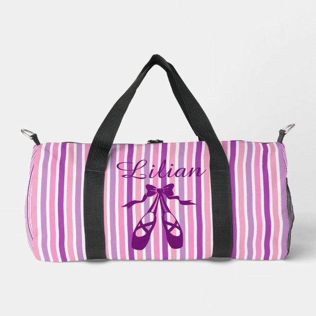 Personalised Dance Bag with Name Purple Ballet  (Front)