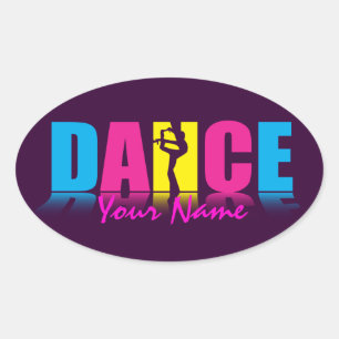 Personalised Dance Dancer Oval Sticker