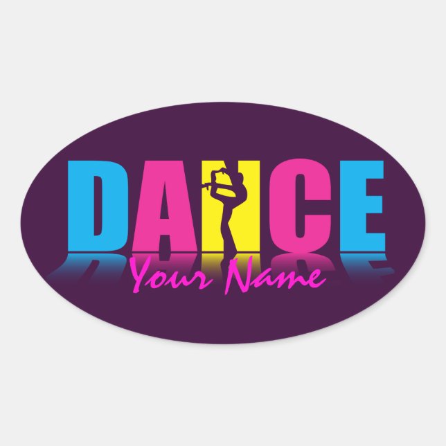 Personalised Dance Dancer Oval Sticker (Front)