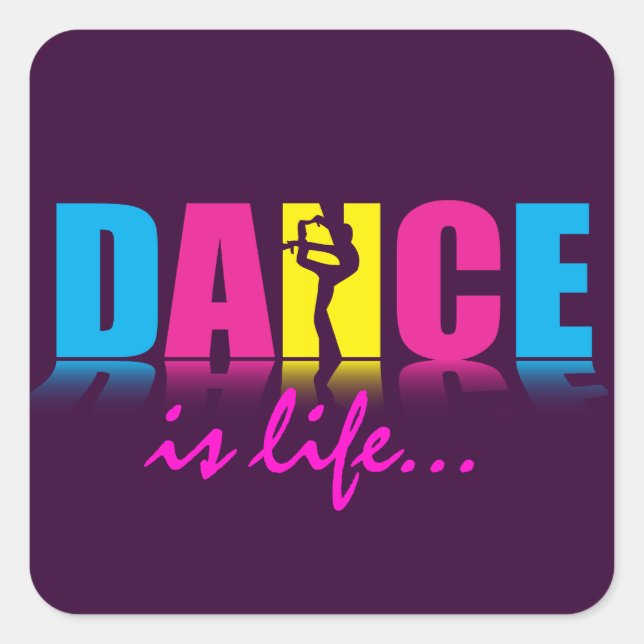 Personalised Dance Dancer Square Sticker (Front)