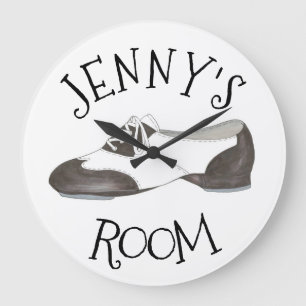 Personalised Dance Shoe Tap Dancer Tapper Gift Large Clock