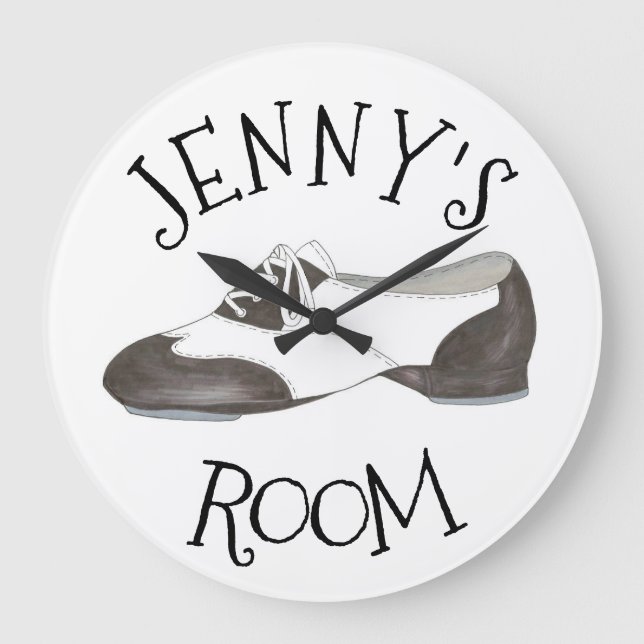 Personalised Dance Shoe Tap Dancer Tapper Gift Large Clock (Front)
