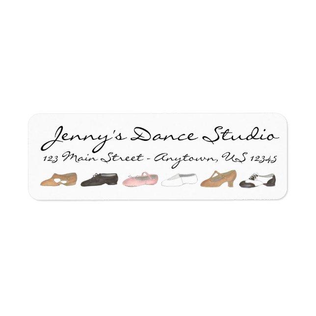 Personalised Dance Shoes Teacher Studio Labels (Front)