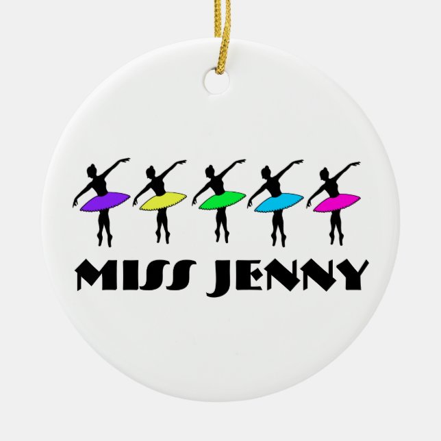 Personalised Dance Teacher Ballet Ballerina Pointe Ceramic Ornament (Front)