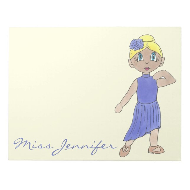 Personalised Dance Teacher Gift Lyrical Modern Notepad (Front)