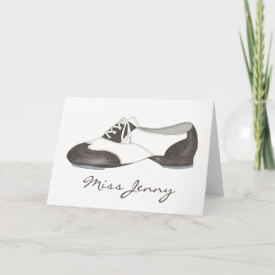 Personalised Dance Teacher Gift Tap Oxford Shoe Card