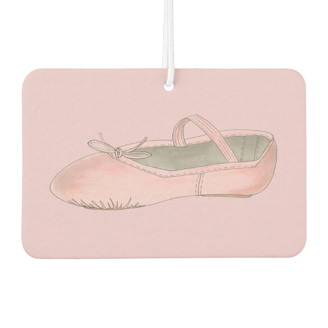 Personalised Dance Teacher Pink Ballet Shoe Gift Car Air Freshener (Front)