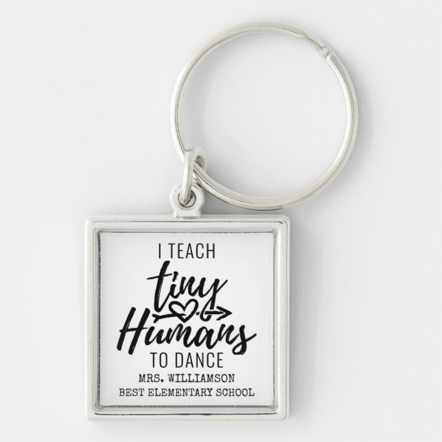 Personalised Dance Teacher Script Typography Key Ring (Front)