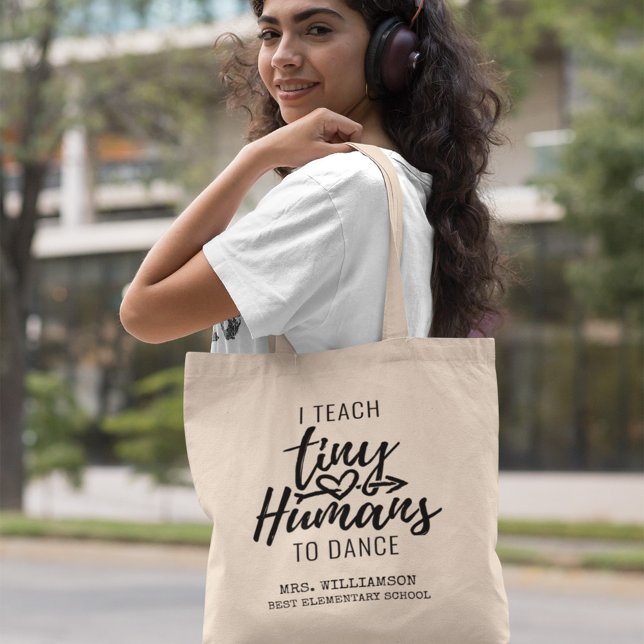 Personalised Dance Teacher Script Typography Tote Bag (Creator Uploaded)