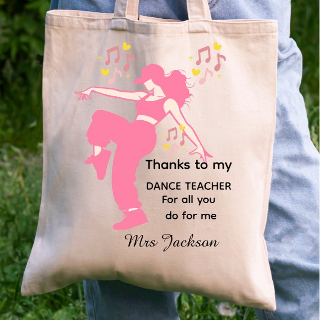 Personalised Dance Teacher, teacher's appreciation Tote Bag (Creator Uploaded)