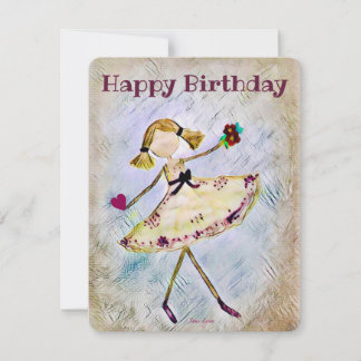Personalised dancer Birthday Card ballerina