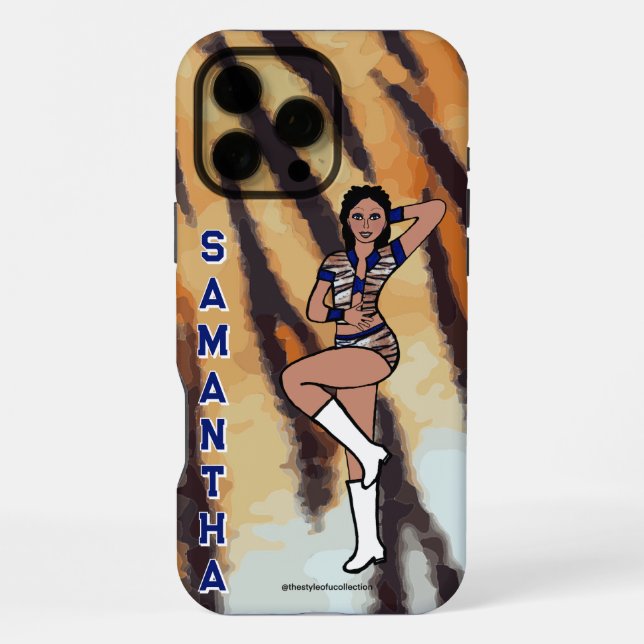 Personalised Dancer Blue Tiger #1 iPhone Case (Back)