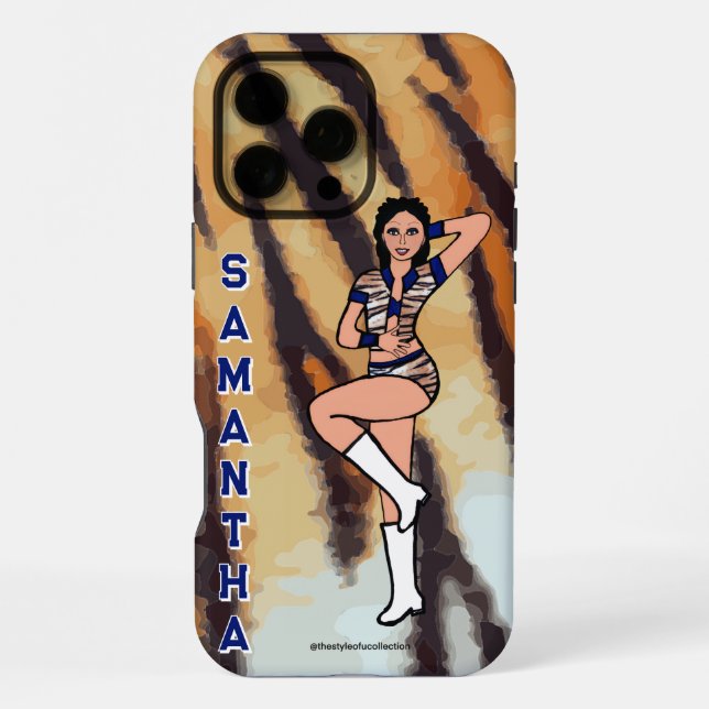 Personalised Dancer Blue Tiger #2 iPhone Case (Back)