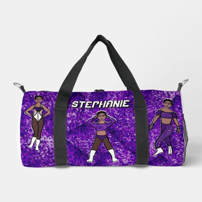 Personalised Dancer Duffle Bag Purple & Black #1 (Front)