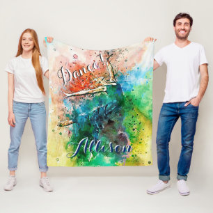 Personalised dancer fleece blanket