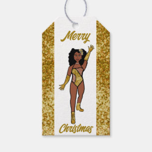 Personalised Dancer Gift Tag Gold A
