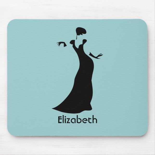 Personalised Dancer in Black Formal Dress Mouse Pad (Front)
