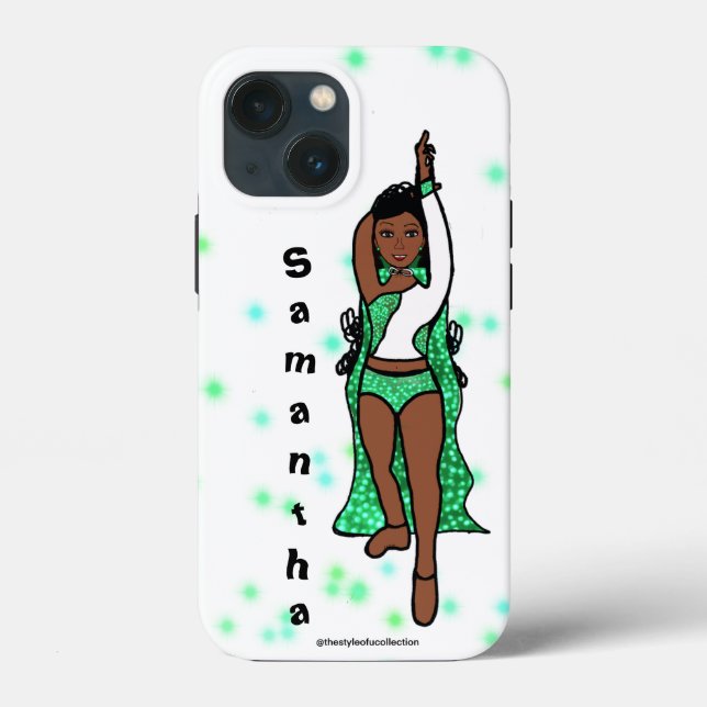 Personalised Dancer iPhone / iPad case Green Cape (Back)