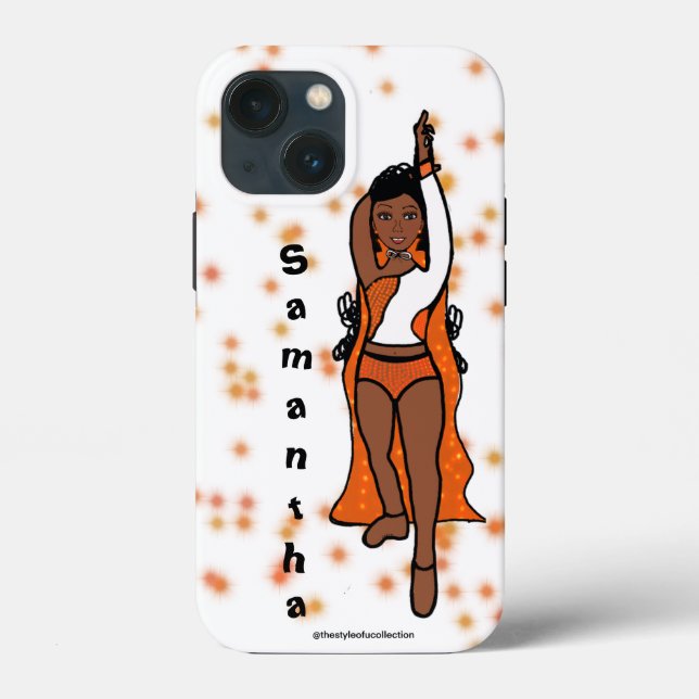 Personalised Dancer iPhone / iPad case Orange Cape (Back)